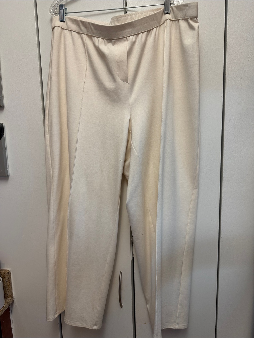 J. Jill Cream Straight-Leg Pull-On Pants